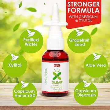 Xlear MAX Nasal Spray for Natural Sinus Relief and Congestion