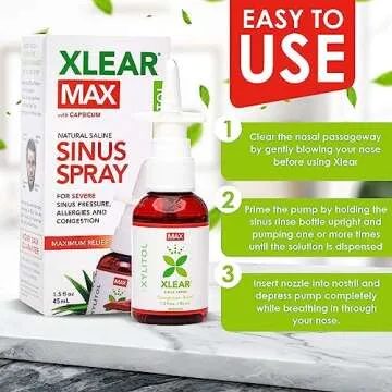Xlear MAX Nasal Spray for Natural Sinus Relief and Congestion