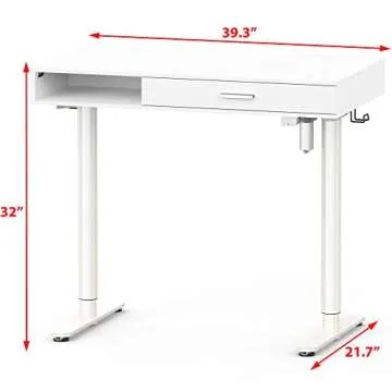 SHW Claire 40-Inch Electric Height Adjustable Desk