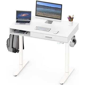 SHW Claire 40-Inch Electric Height Adjustable Desk