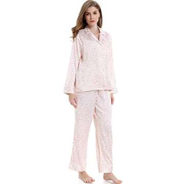 Serenedelicacy Women's Satin Pajama Set Silky Sleepwear
