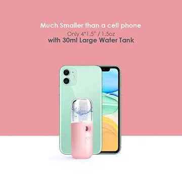 GIVERARE Nano Facial Steamer, Handy Mini Mister, USB Rechargeable Mist Sprayer, 30ml Visual Water Tank Moisturizing&Hydrating for Face, Daily Makeup, Skin Care, Eyelash Extensions-Pink