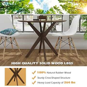 Giantex 36" Round Wood Dining Table for Small Spaces