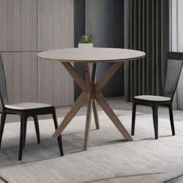 Giantex 36" Round Wood Dining Table for Small Spaces