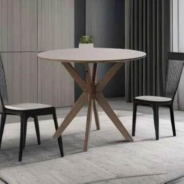 Giantex 36" Round Wood Dining Table for Small Spaces