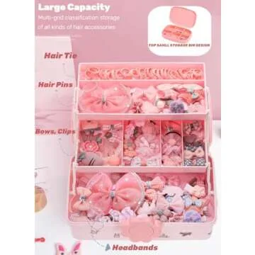 ZOOFOX Hair Accessories Organizer - 3-Layer Cute Storage