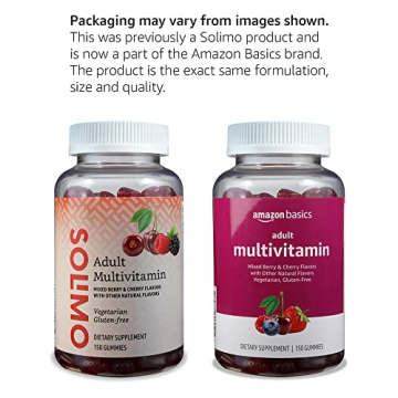 Amazon Basics Adult Multivitamin Gummies, 150 Count, Delicious Flavors