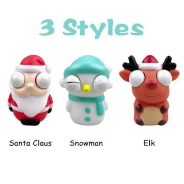 Pinkiwine 3 Pack Christmas Squeeze Out Eyes Toys for Kids Boys Girls Toddlers Christmas Stocking Stu...