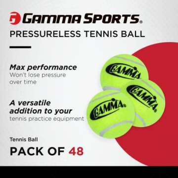GAMMA Sports Pressureless Tennis-Balls Bucket - 48 Pack