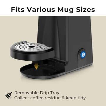 Compact CHULUX Single Serve Coffee Maker for K Capsules