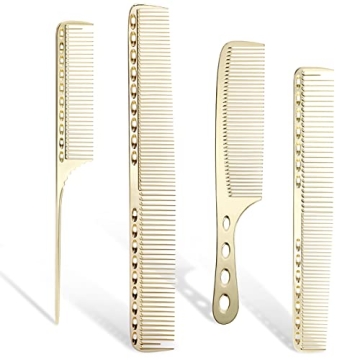 Premium 4-Piece Aluminum Barber Comb Set for Perfect Hair Styling