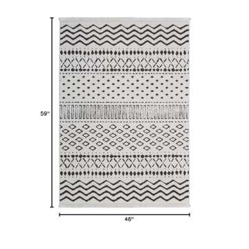 Amazon Brand – Rivet Contemporary Geometric Area Rug, 5' 11" x 3' 11", Ivory, Black