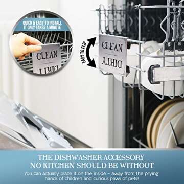 Stainless Steel Clean Dirty Dishwasher Indicator - Must-Have!