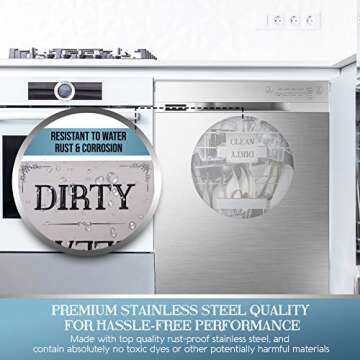 Stainless Steel Clean Dirty Dishwasher Indicator - Must-Have!