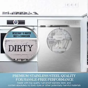 Stainless Steel Clean Dirty Dishwasher Indicator - Must-Have!