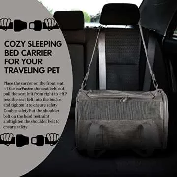 Yipincover Cat Carrier, Soft-Sided Airline Approved Pet Carrier Case with 4 Ventilated Windows for Cats and Dogs Under 10-25Lbs (17.0 L x 11.0 W x 11.0 H Inch, Grey)