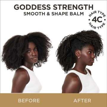 Carol's Daughter Goddess Strength Smooth and Shape Hair Balm, Hair Cream for Weak, Breakage-Prone Split Ends, 5.5 Fl Oz