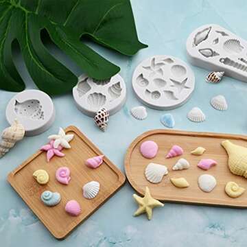 Marine-Themed Silicone Molds for Baking and Crafts