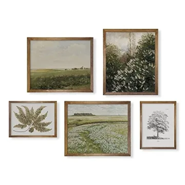 Vintage Farmhouse Wall Decor - Nature Plant Neutral Wall Art for Boho French Country Kitchen Bathroo...