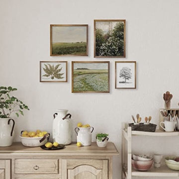 Vintage Farmhouse Wall Decor - 5 Unframed Botanical Prints