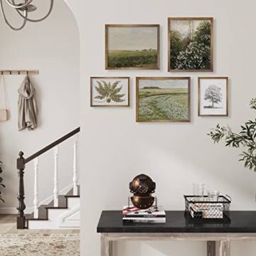 Vintage Farmhouse Wall Decor - 5 Unframed Botanical Prints