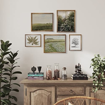 Vintage Farmhouse Wall Decor - 5 Unframed Botanical Prints