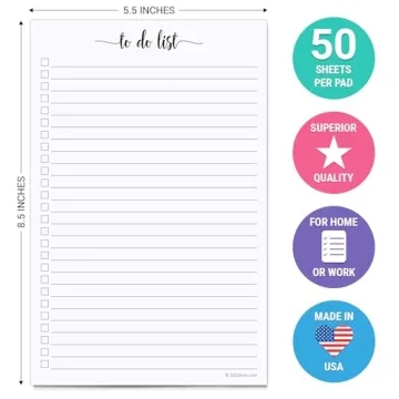Premium 321Done To-Do List Notepad - 50 Sheets, USA Made