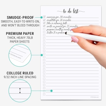 Premium 321Done To-Do List Notepad - 50 Sheets, USA Made