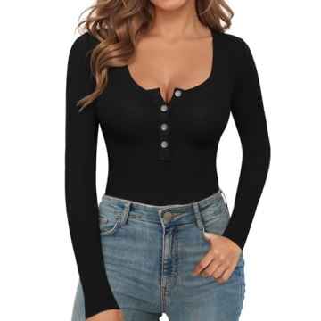 MANGOPOP Women's Stylish Long Sleeve Bodysuit for All Occasions