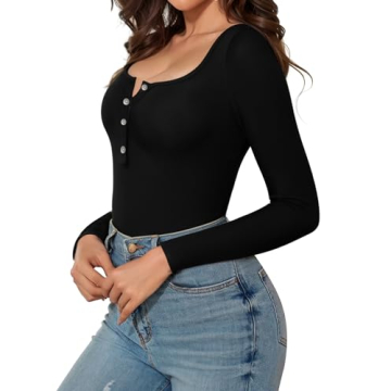 MANGOPOP Women's Stylish Long Sleeve Bodysuit for All Occasions