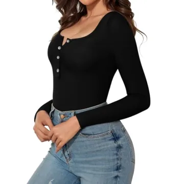 MANGOPOP Women's Stylish Long Sleeve Bodysuit for All Occasions