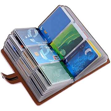 JERLA RFID Credit Card Holder Book - Stylish Leather Organizer with 96 Slots