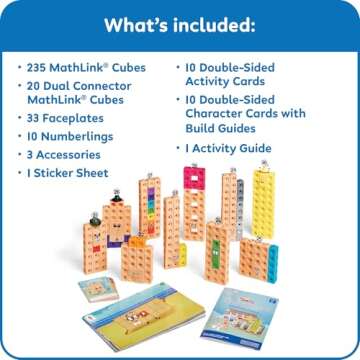 hand2mind MathLink Cubes Numberblocks 21-30 Activity Set, 20 Preschool Learning Activities, Counting...