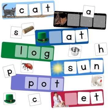 LEARNING BUGS CVC Words Spelling, Build and Read Board Game for Pre-K to Grade 3