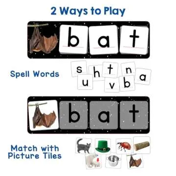 LEARNING BUGS CVC Words Spelling, Build and Read Board Game for Pre-K to Grade 3