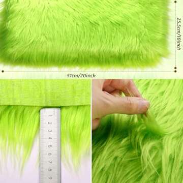 Tatuo Faux Fur Fabric Christmas Fluffy Fuzzy Craft Fake Fur Cuts Shaggy Synthetic Plush Patch Sewing...