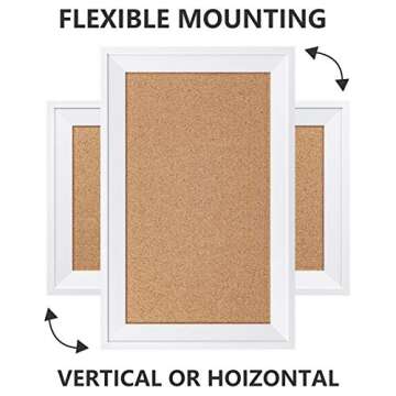 HBlife Cork Board Bulletin Board 11 x 17 inch with White Frame Rectangle Decorative Hanging Pin Board Perfect Decor for Office & Home,Message Board or Vision Board