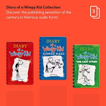 Yoto Diary of a Wimpy Kid Collection by Jeff Kinney – 3 Kids Audiobook Cards for Use Player Mini B...