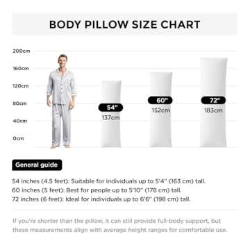 Acanva Extra-Long Fluffy Body Pillow for Sleep Comfort