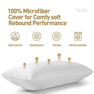 Acanva Extra-Long Fluffy Body Pillow for Sleep Comfort