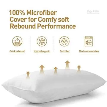 Acanva Extra-Long Fluffy Body Pillow for Sleep Comfort
