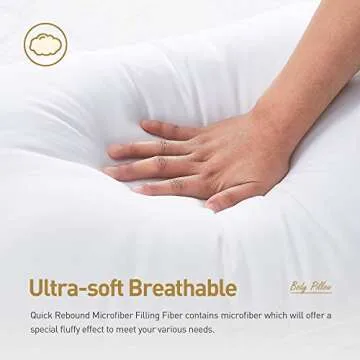 Acanva Extra-Long Fluffy Body Pillow for Sleep Comfort