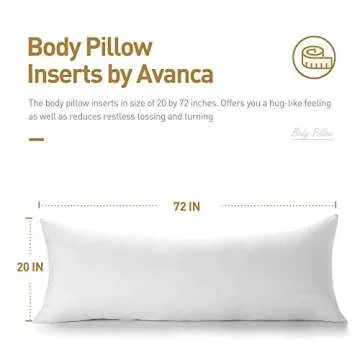 Acanva Extra-Long Fluffy Body Pillow for Sleep Comfort