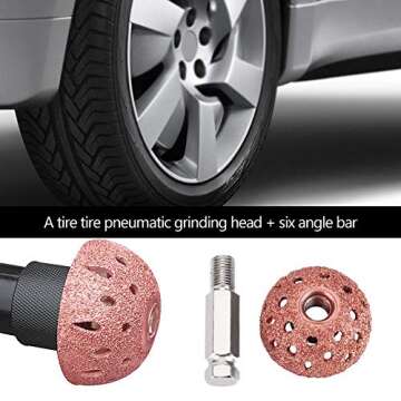 Acouto Tire Buffing Wheel, 38mm 70 Grid Tire Buffer Wheel Abrasiveness Coarse Buffing Wheel with Lin...