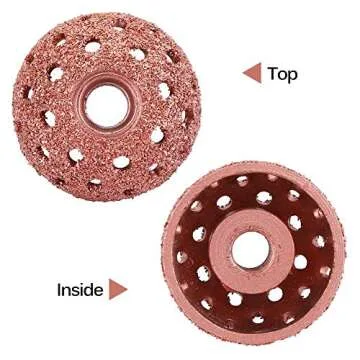 Acouto Tire Buffing Wheel, 38mm 70 Grid Tire Buffer Wheel Abrasiveness Coarse Buffing Wheel with Linking Rod Tire Patching Buffer Tool Tire Repair Patch Tools