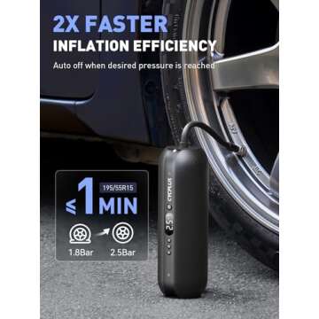 CYCPLUS DC/AC 2-in-1 Tire Inflator Portable Air Compressor,12V, Auto Shut-Off,Max 150 PSI Air Pump D...