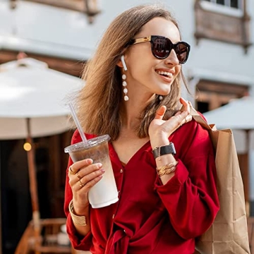 VITEVER Clear Plastic Cups with Lids and Straws for Drinks