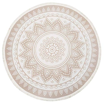 Round Boho Rug - 4ft Indoor Mandala Carpet for Home