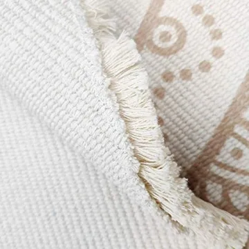 Round Boho Rug - 4ft Indoor Mandala Carpet for Home