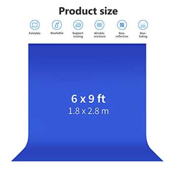 NEEWER 6x9 feet/1.8x2.8m Photo Studio 100% Pure Polyester Collapsible Backdrop Background for Photog...